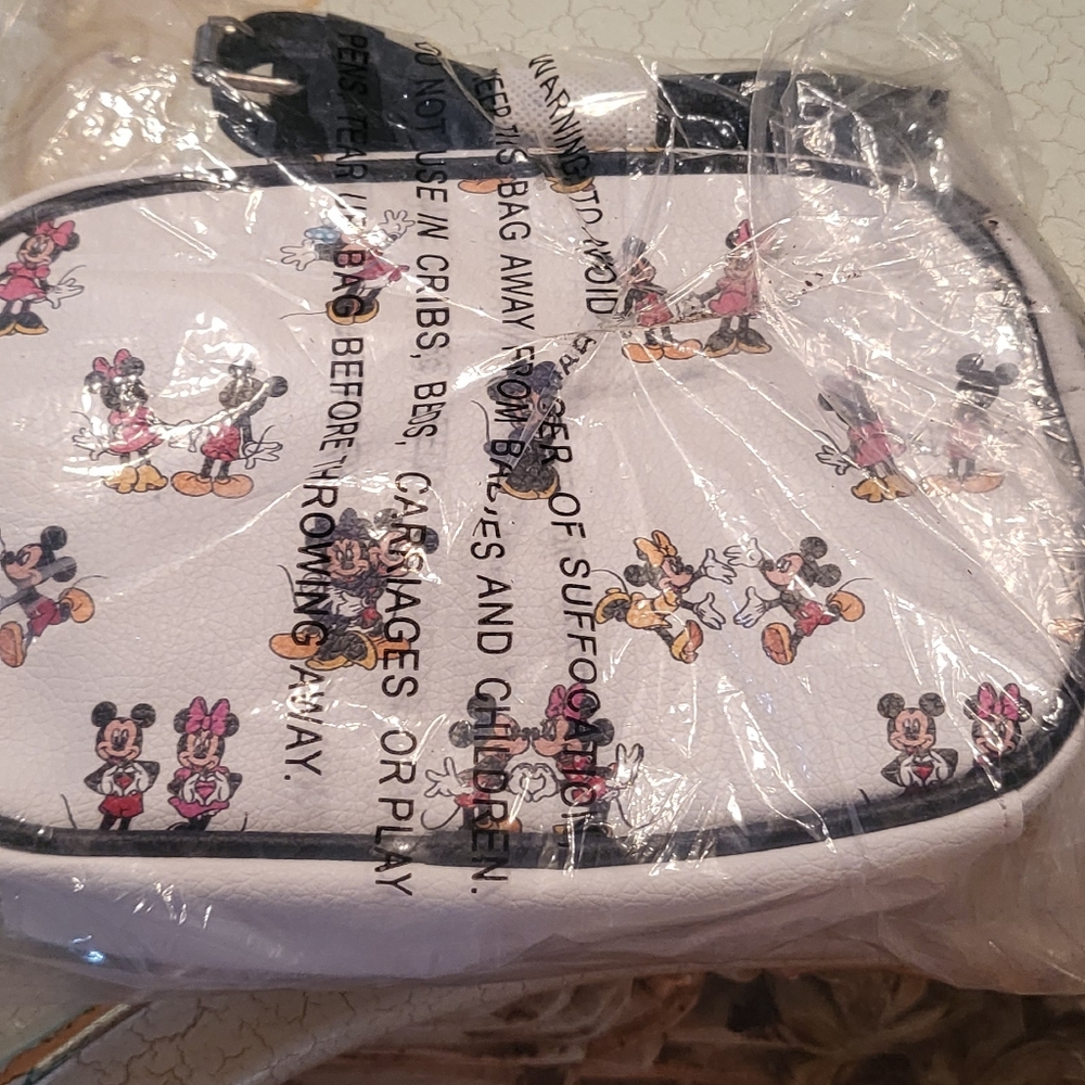Disney-Black and White Mickey Mouse Mini Mouse Crossbody Bag Pouch